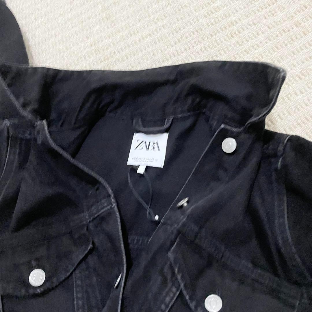 ZARA ジャンプスーツ 黒 長袖 デニム つなぎ