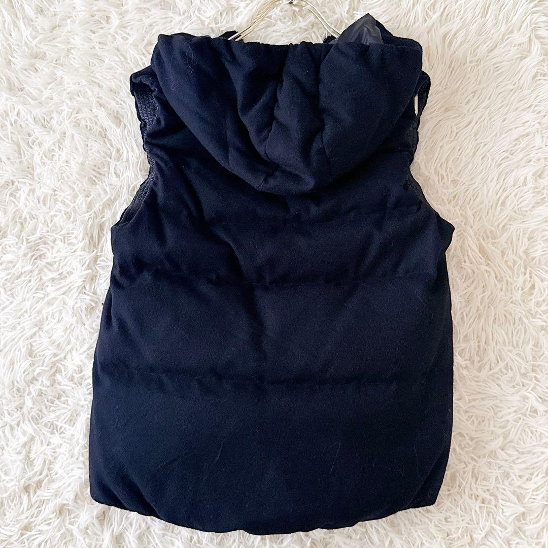 美品✨セオリーリュクス ダウンベスト フード ウール ダブルジップ 濃紺 38