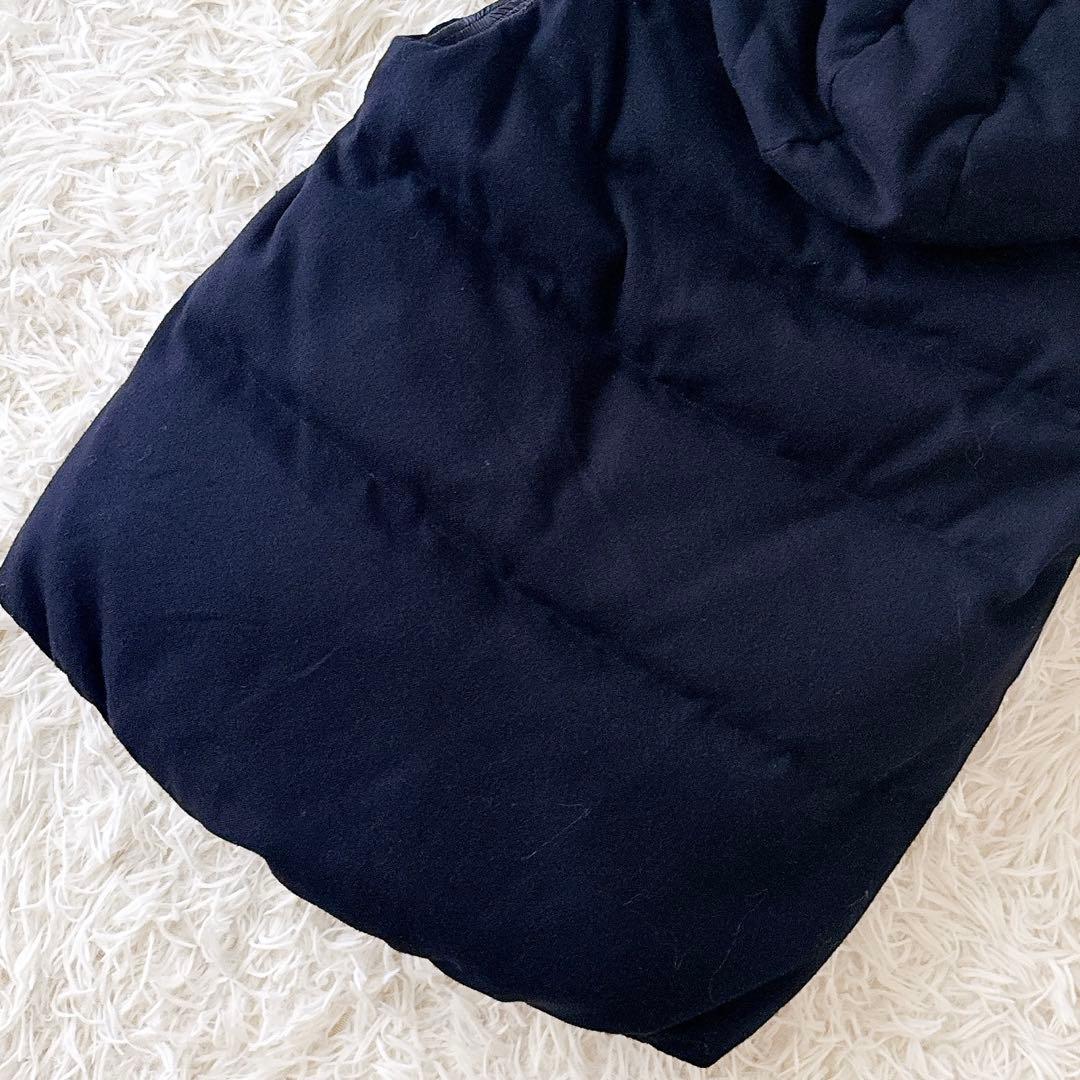 美品✨セオリーリュクス ダウンベスト フード ウール ダブルジップ 濃紺 38