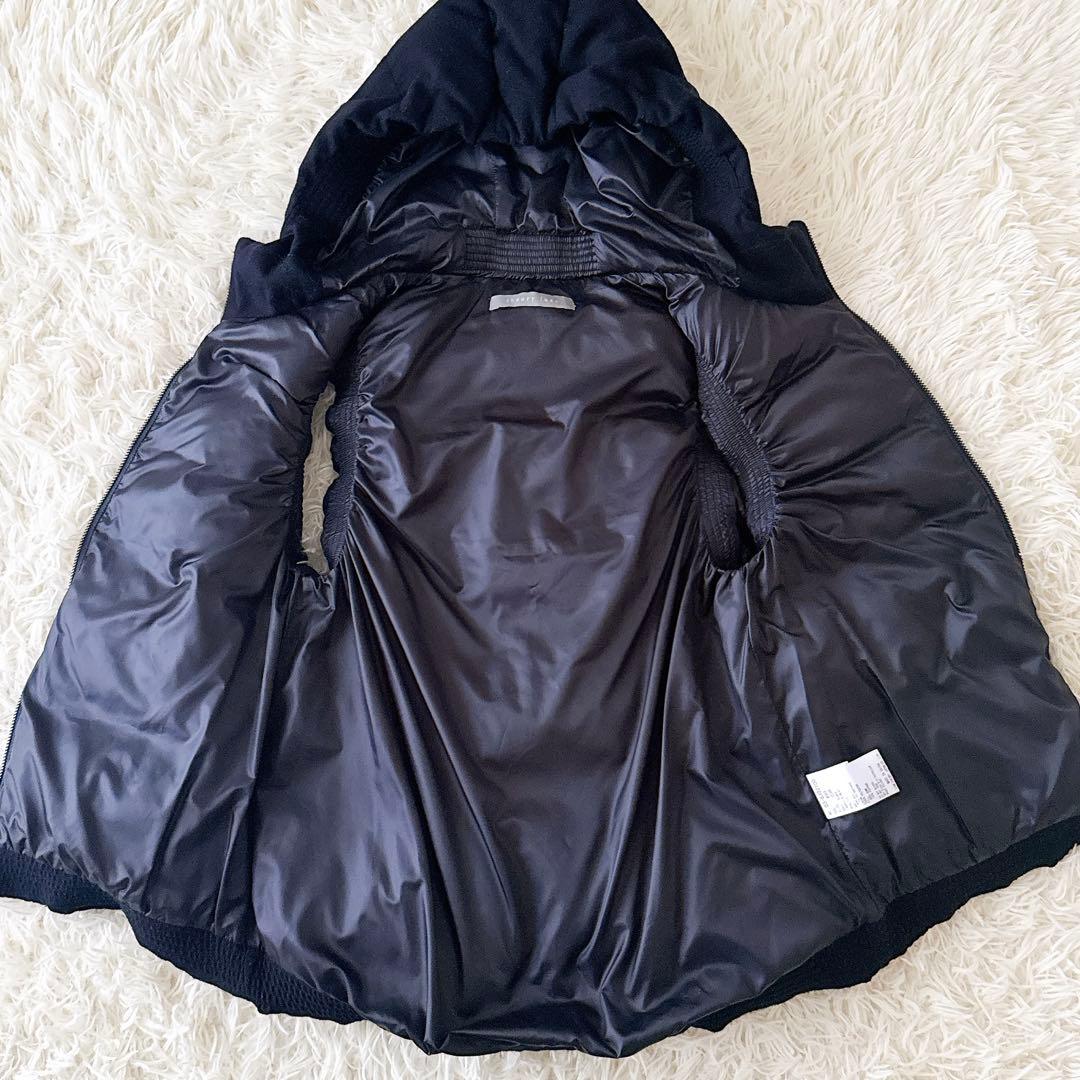 美品✨セオリーリュクス ダウンベスト フード ウール ダブルジップ 濃紺 38