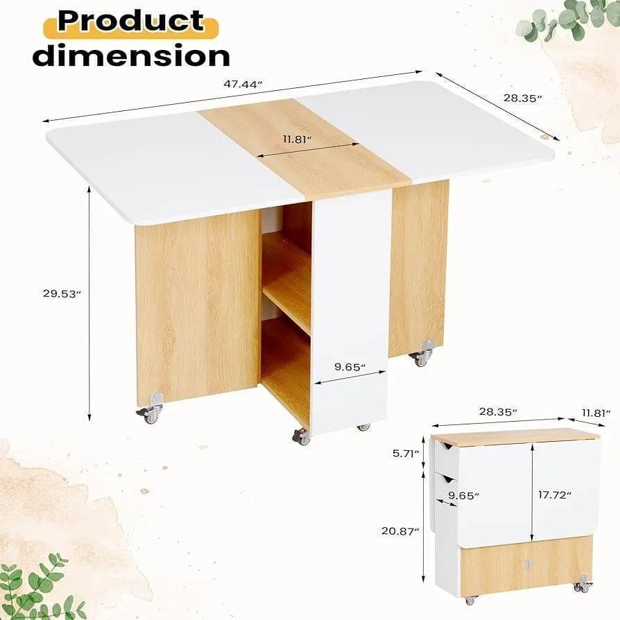 大特価❕淡色✨️2トーン✨️折り畳み ダイニング テーブル 省スペース 収納