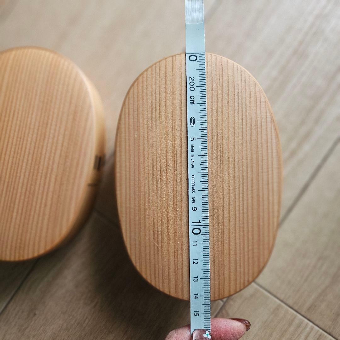 栗久/木製 大館曲げわっぱ 小　小判型弁当箱 スリム 伝統的工芸品 新品未使用