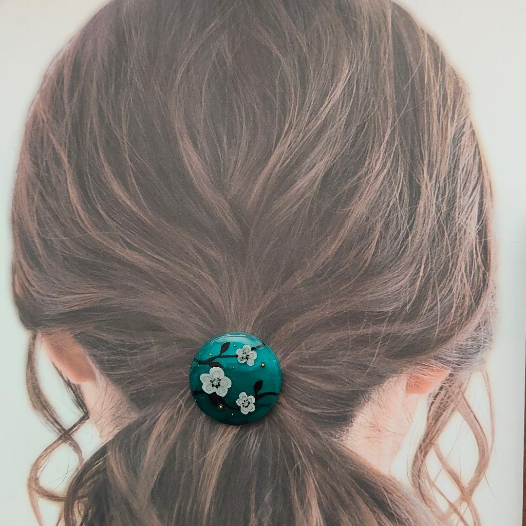 【908】ハンドメイド　レジン　ヘアゴム　ポニーフック