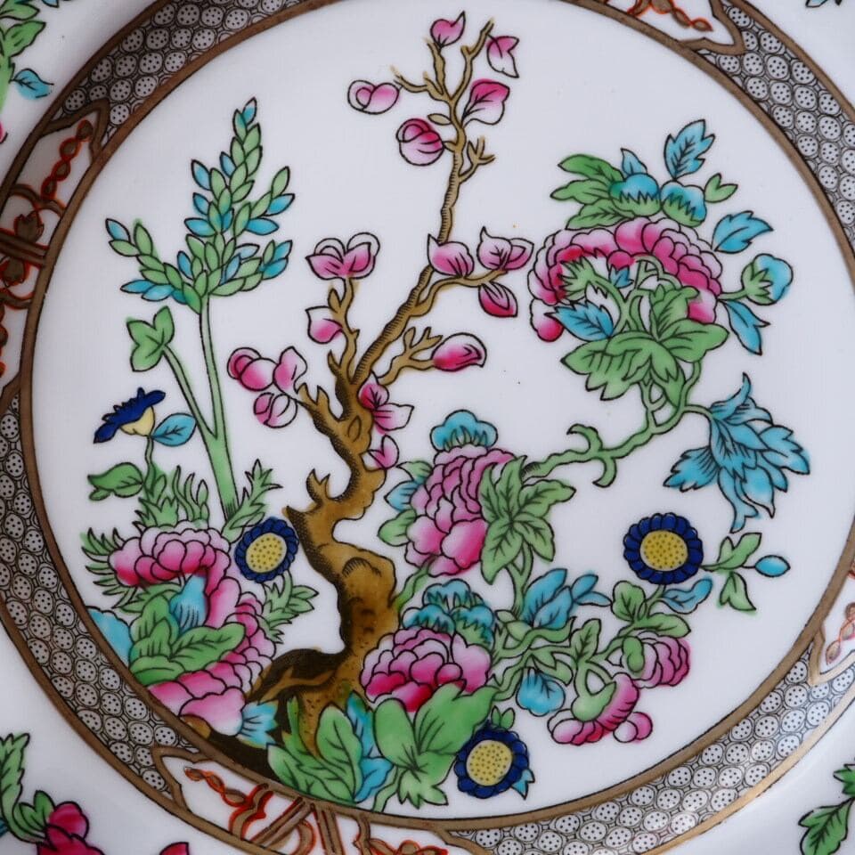 コールポート　インディアンツリー　フリルプレート　中皿　アンティーク　F8