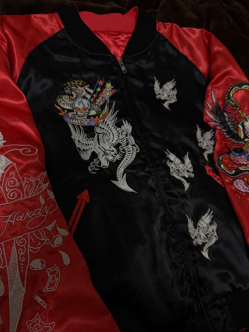 ２面用 Ed Hardy 龍 日本限定 スカジャン vintage サテン