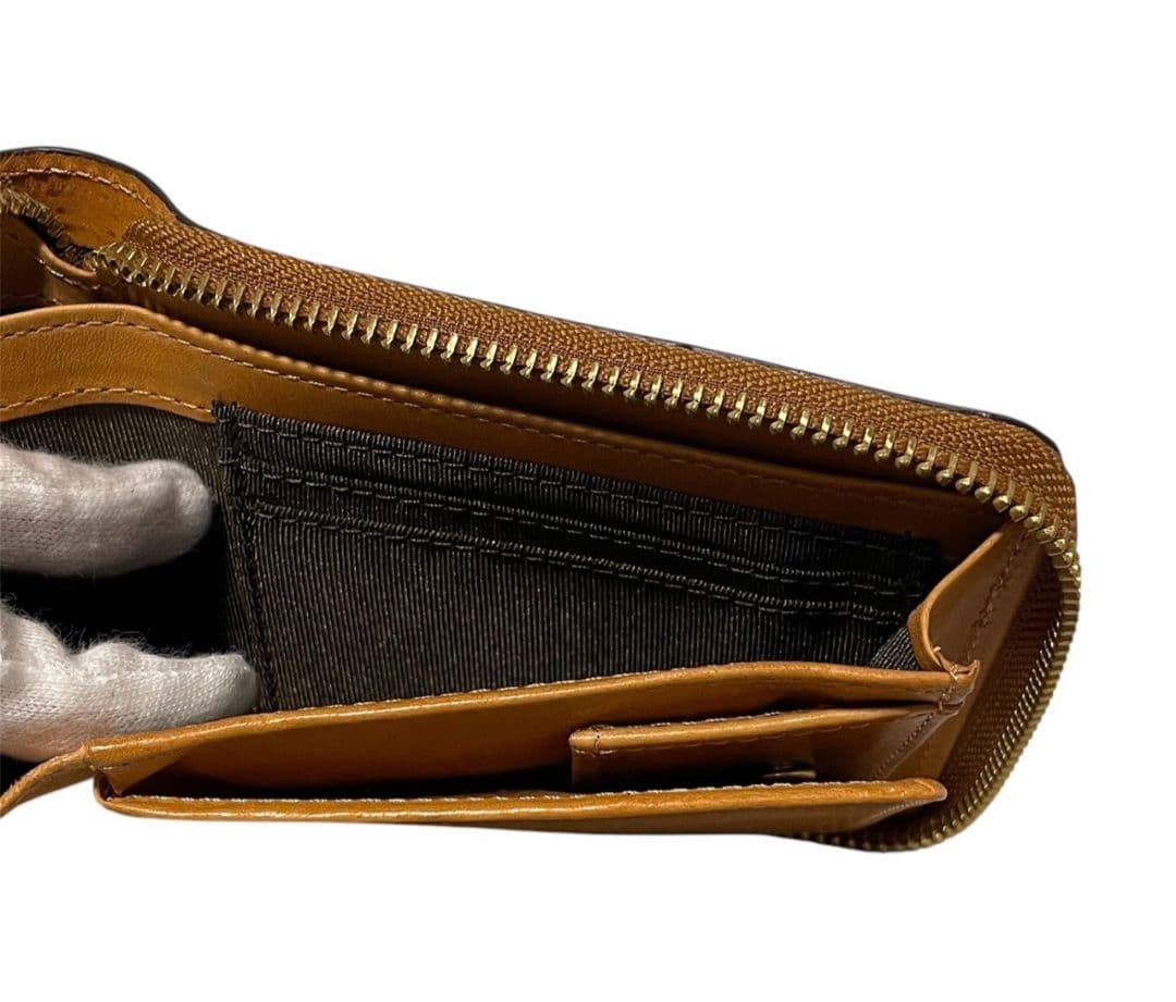 【新品】ROCADO ロカド シェルコードバン 二つ折り財布 馬革 ブラウン