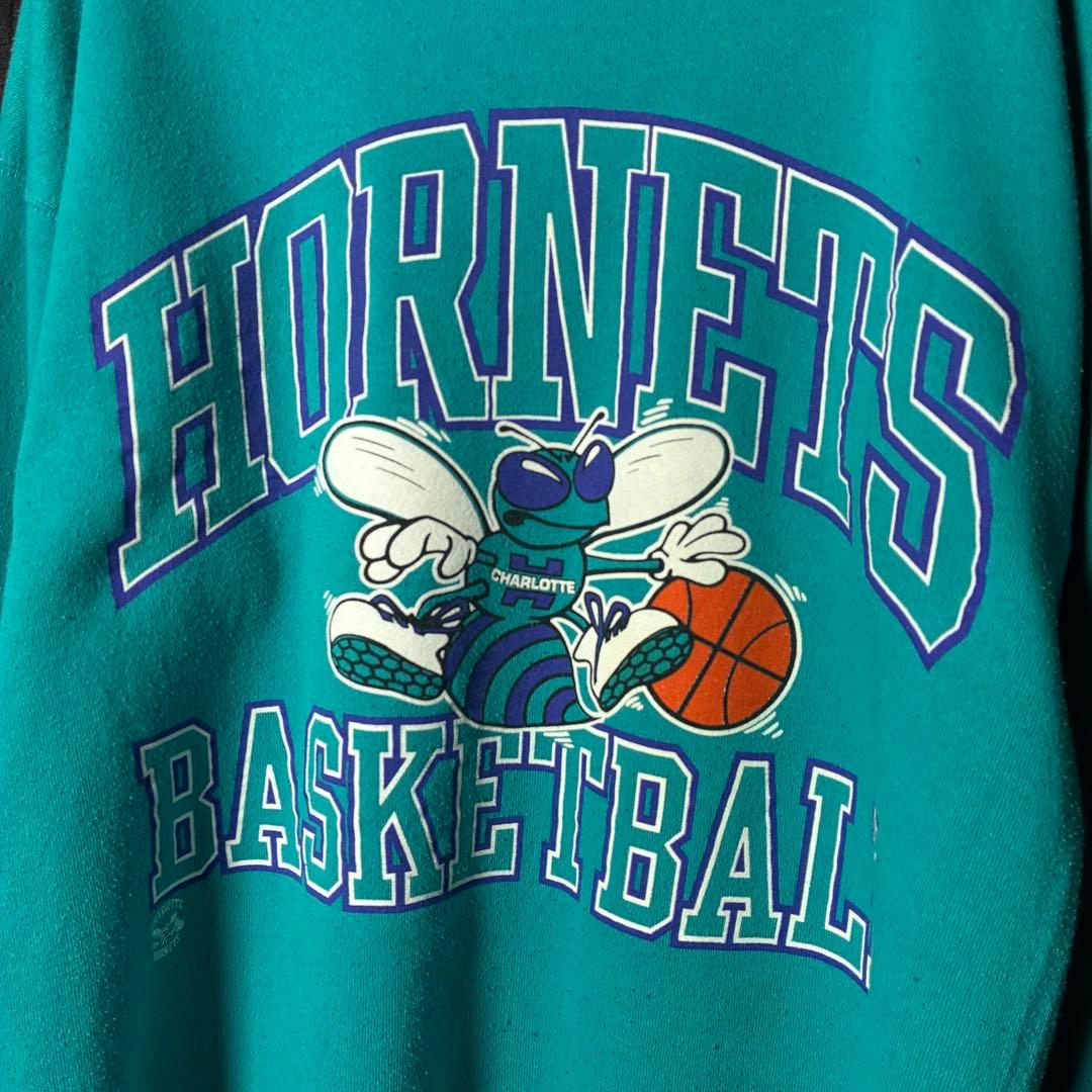 90s USA製 Hanes NBA HORNETS スウェット　アイスブルー