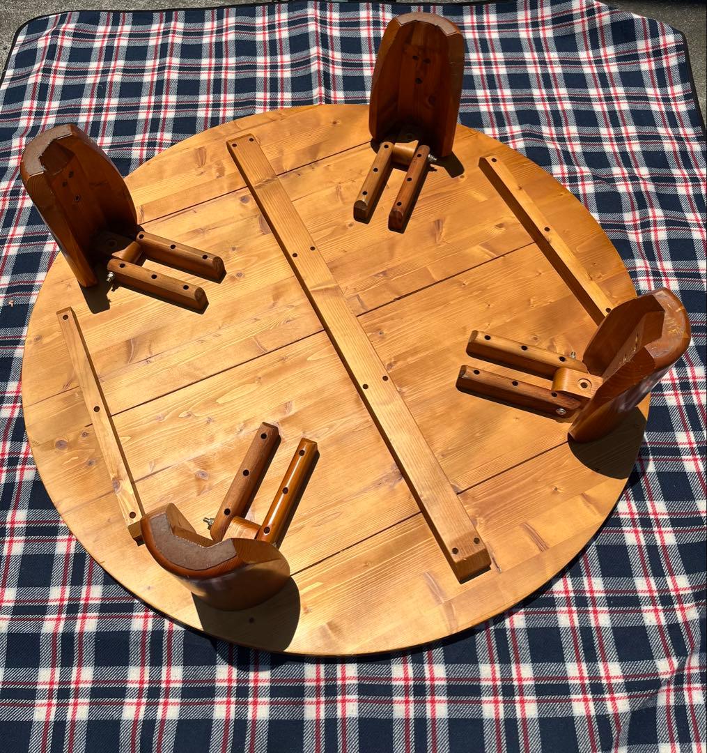 丸型ちゃぶ台　脚折りたたみ式座卓　120