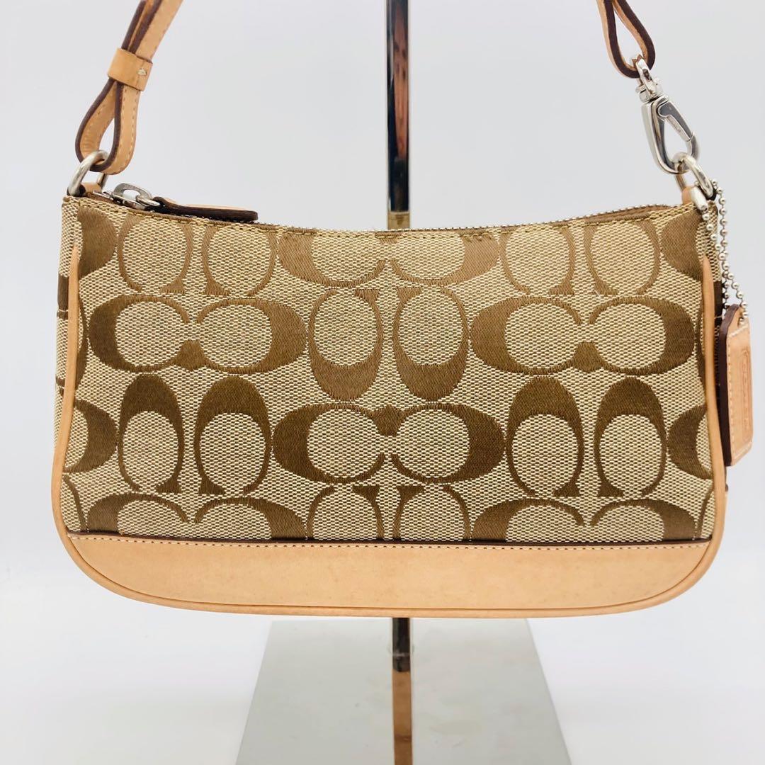 COACH コーチ アクセサリーポーチ ワンショルダー シグネチャー ブラウン