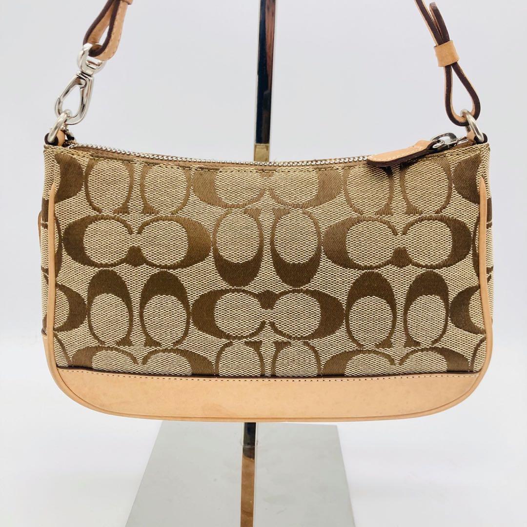COACH コーチ アクセサリーポーチ ワンショルダー シグネチャー ブラウン