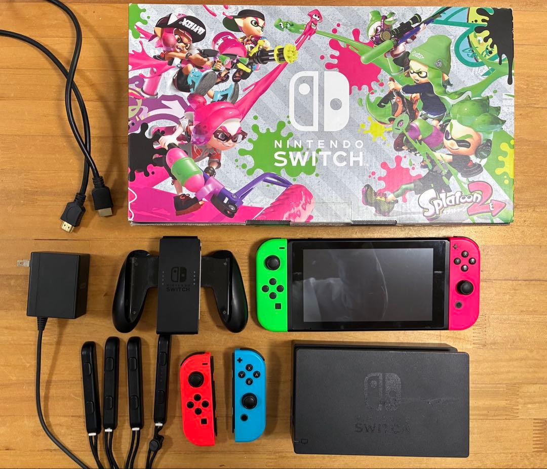 動作確認済Switch 本体 箱付＋追加Joy-Con＋128GBmicroSD
