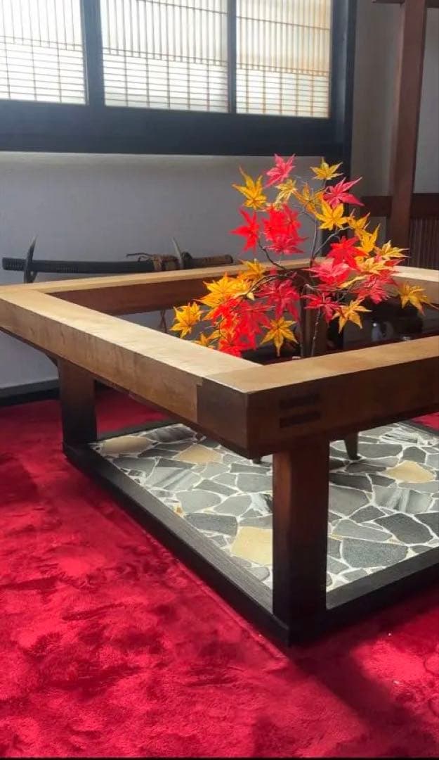 DIY 和風座卓　ローテーブル　囲炉裏　炉縁　リメイクテーブル