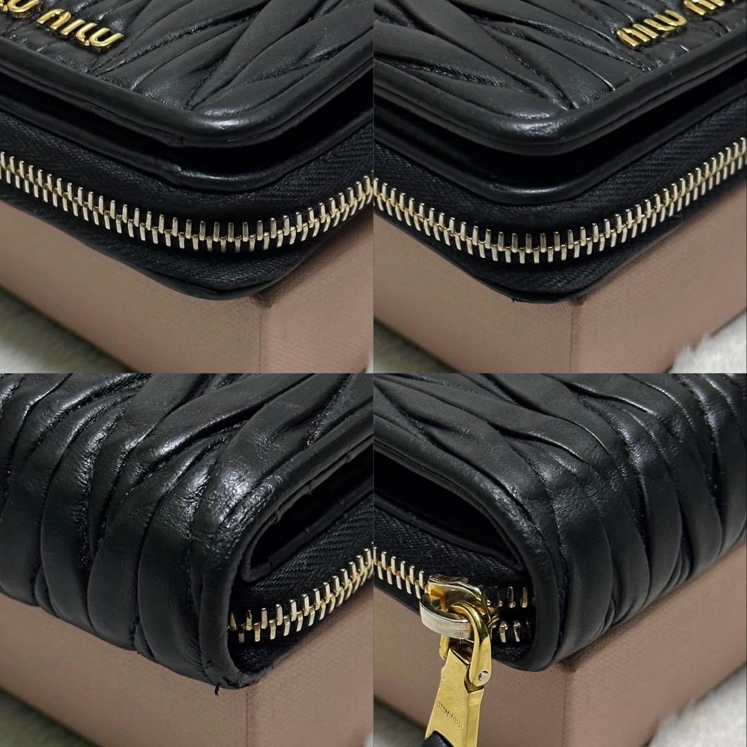 MIU MIUミュウミュウ 折り財布　マテラッセ　ラウンドファスナー