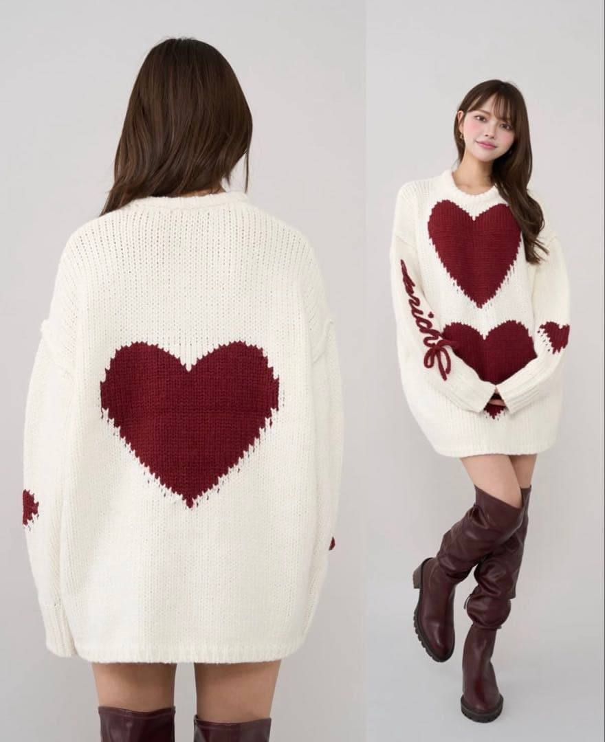 【新品未使用】Darich ハートロゴローゲージニットチュニック IVO