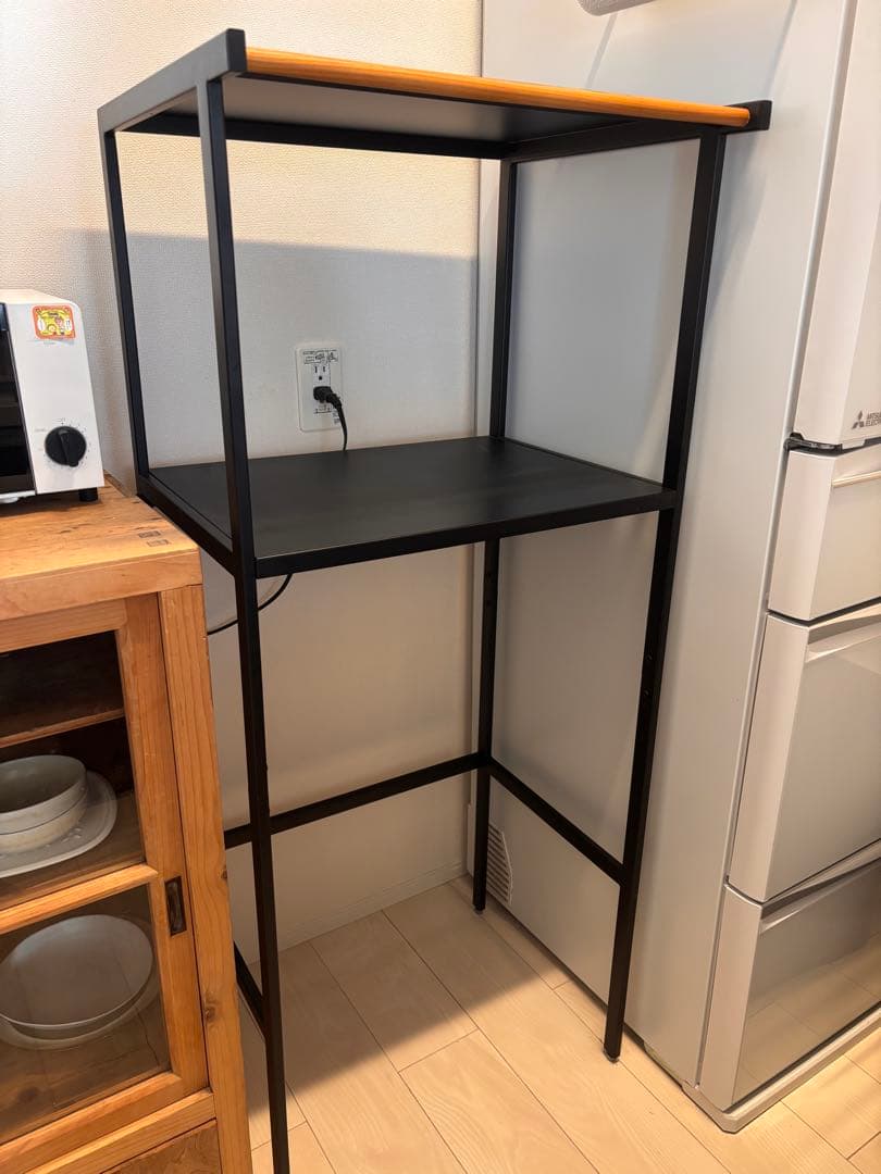 tower 電子レンジ台 キッチンラック 黒