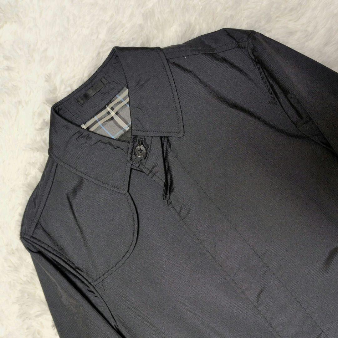 【美品】バーバリーブラックレーベル☆ナイロン　撥水　ロングコート　メンズ