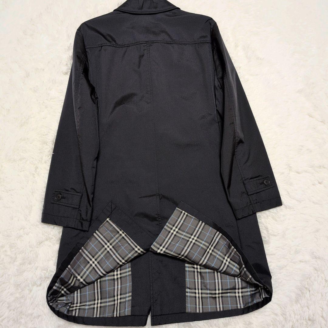 【美品】バーバリーブラックレーベル☆ナイロン　撥水　ロングコート　メンズ