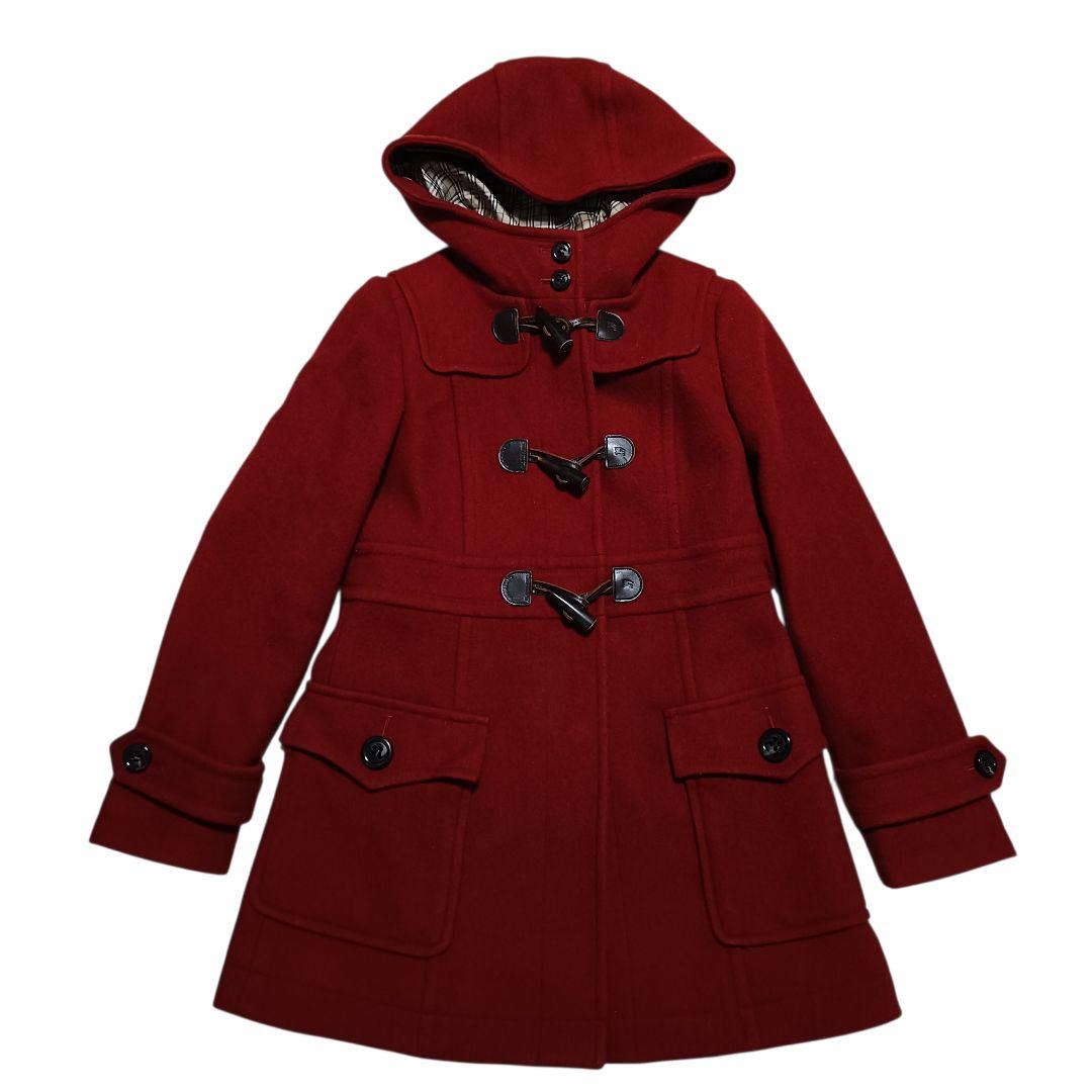 【美品】バーバリーブルーレーベル ダッフルコート ノバチェック レッド 38