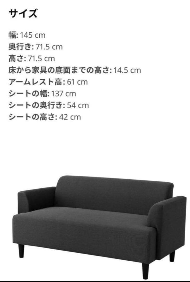 IKEA ヘムリングビー　ソファ　2人掛け　ネイビー