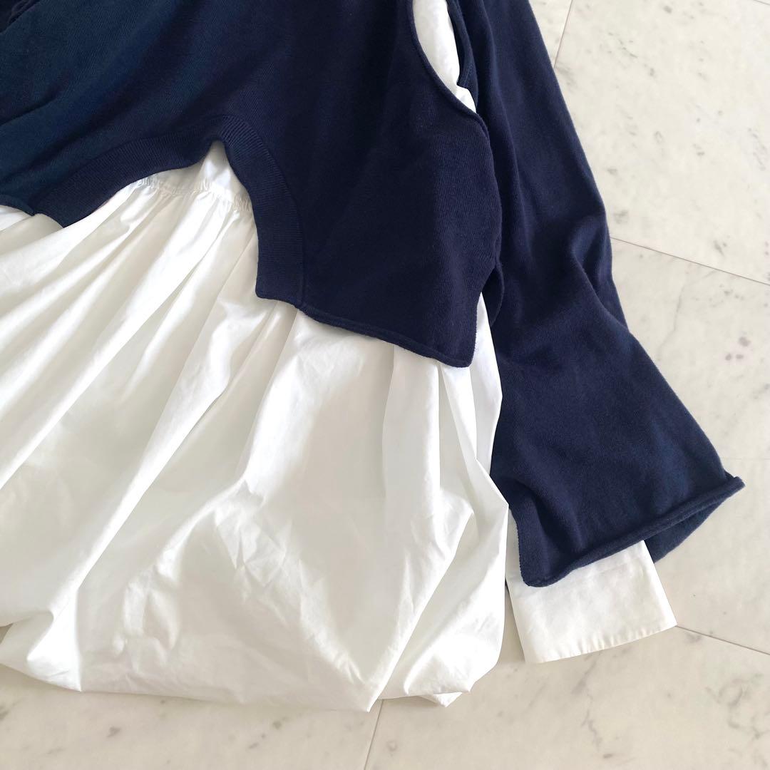 美品 エンフォルド ENFOLDヌーベルファインレイヤードバルーンプルオーバー
