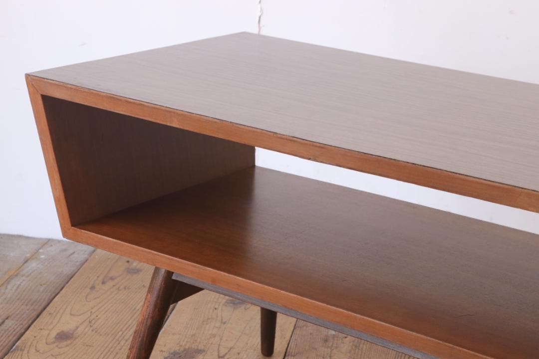 レトロ センターテーブル ローテーブル 木製 メラミン天板 デコラトップ
