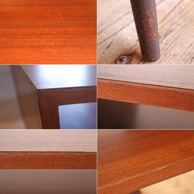 レトロ センターテーブル ローテーブル 木製 メラミン天板 デコラトップ