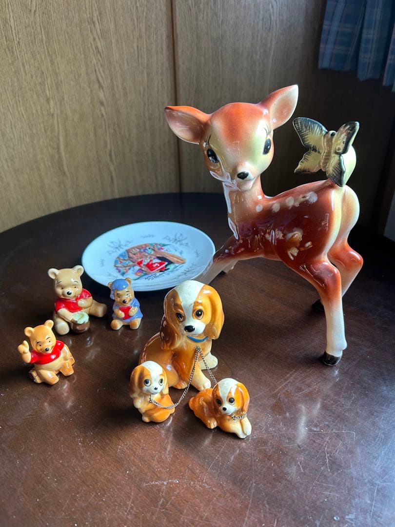 ディズニー　アンティーク　置物　バンビセット