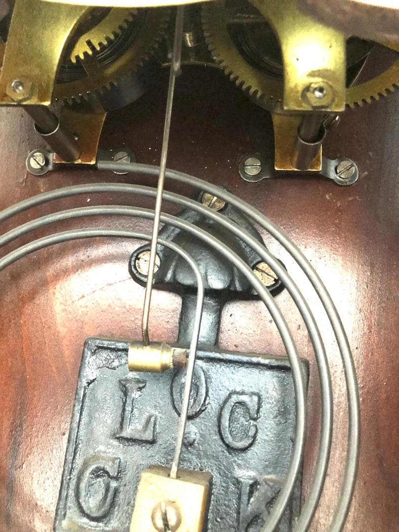 【完動品・昭和レトロ】横浜エムズイ商会 TRADE(Z)MARK 柱時計 掛時計