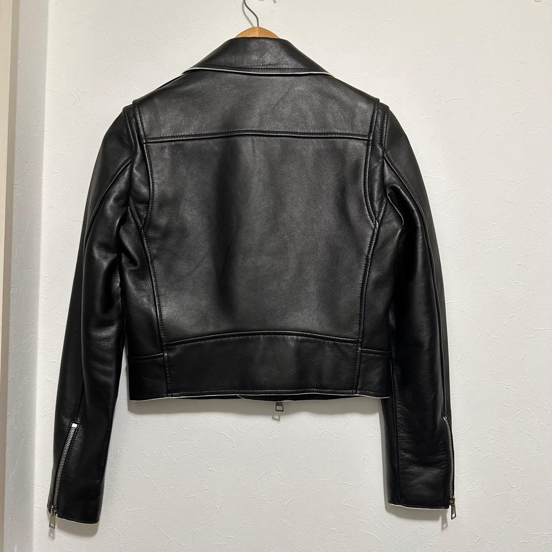 l*n様 セオリー ラムレザー ダブルライダースジャケット ショート丈