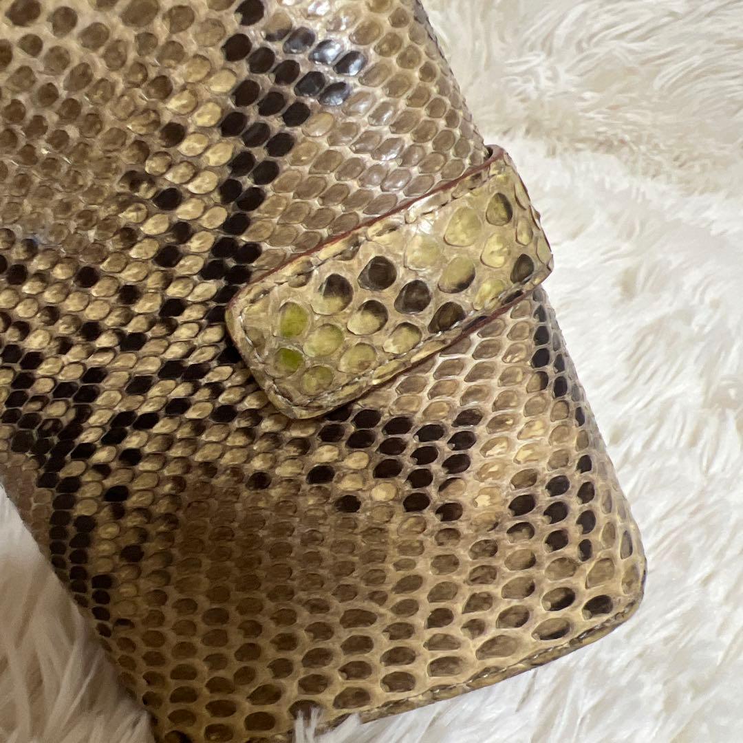 isolaパイソン財布　本革　ジャバラ　コロコロ財布　アイソラ