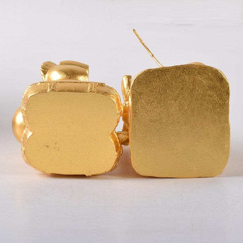 彫刻家　富永直樹作　銅鍍金　大黒天　恵比須像　七福神　2点　共箱　V　7606