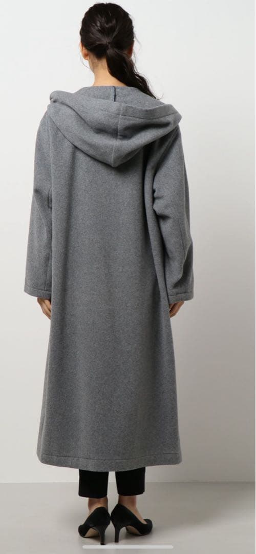 お値下げ中　ミズイロインドフード付きロングコート　ブラック