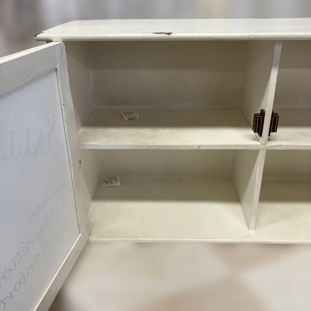 お買得コベントガーデン フレンチミルキーガラス扉の木製アンティークなキャビネット