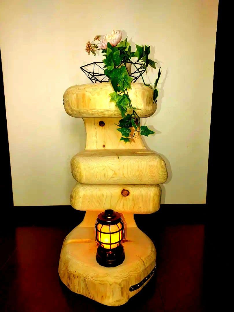 大型 切り株 ひのき ふたご 組合せ自由 テーブル 椅子 スツール 　 補強丸太