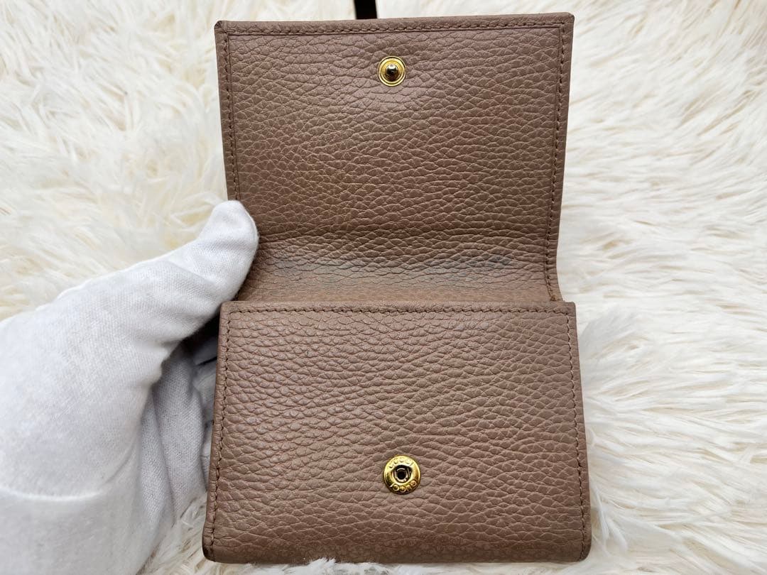 ✨美品✨ GUCCI グッチ 3つ折り財布 GGマーモント ピンク ベージュ