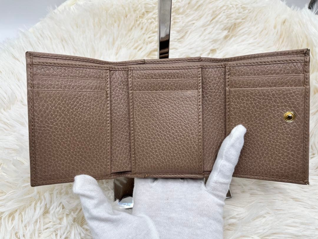✨美品✨ GUCCI グッチ 3つ折り財布 GGマーモント ピンク ベージュ