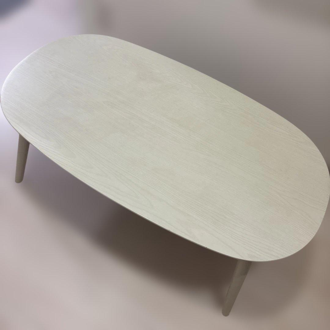 円型テーブル　こたつテーブル　白　ホワイト　カルミナ950