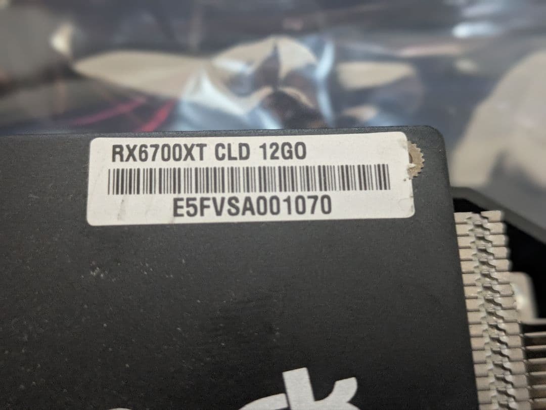 ASRock RX6700xt　１２ＧＢ中古品