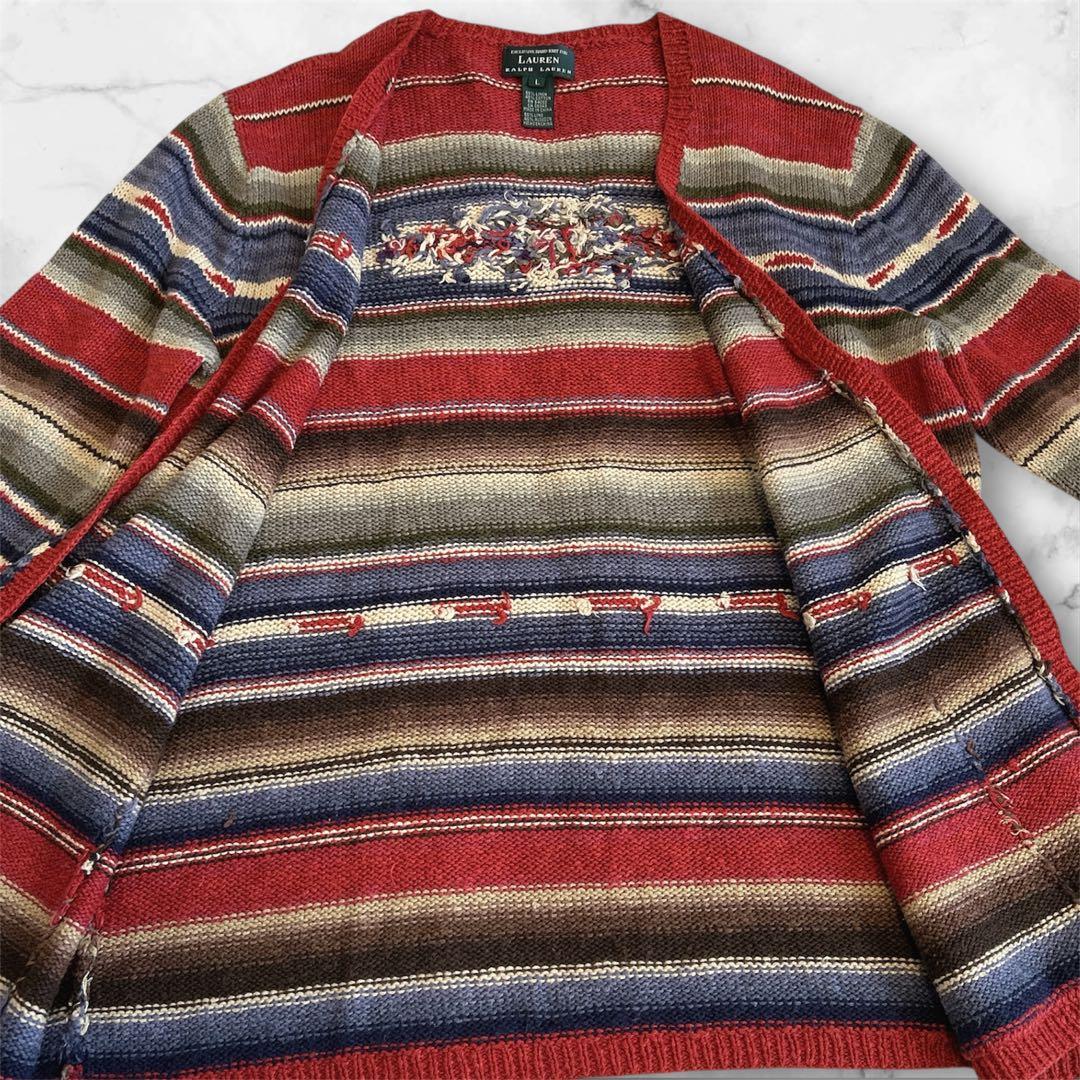 90's LAUREN RALPH LAUREN ネイティブ柄 カーディガン