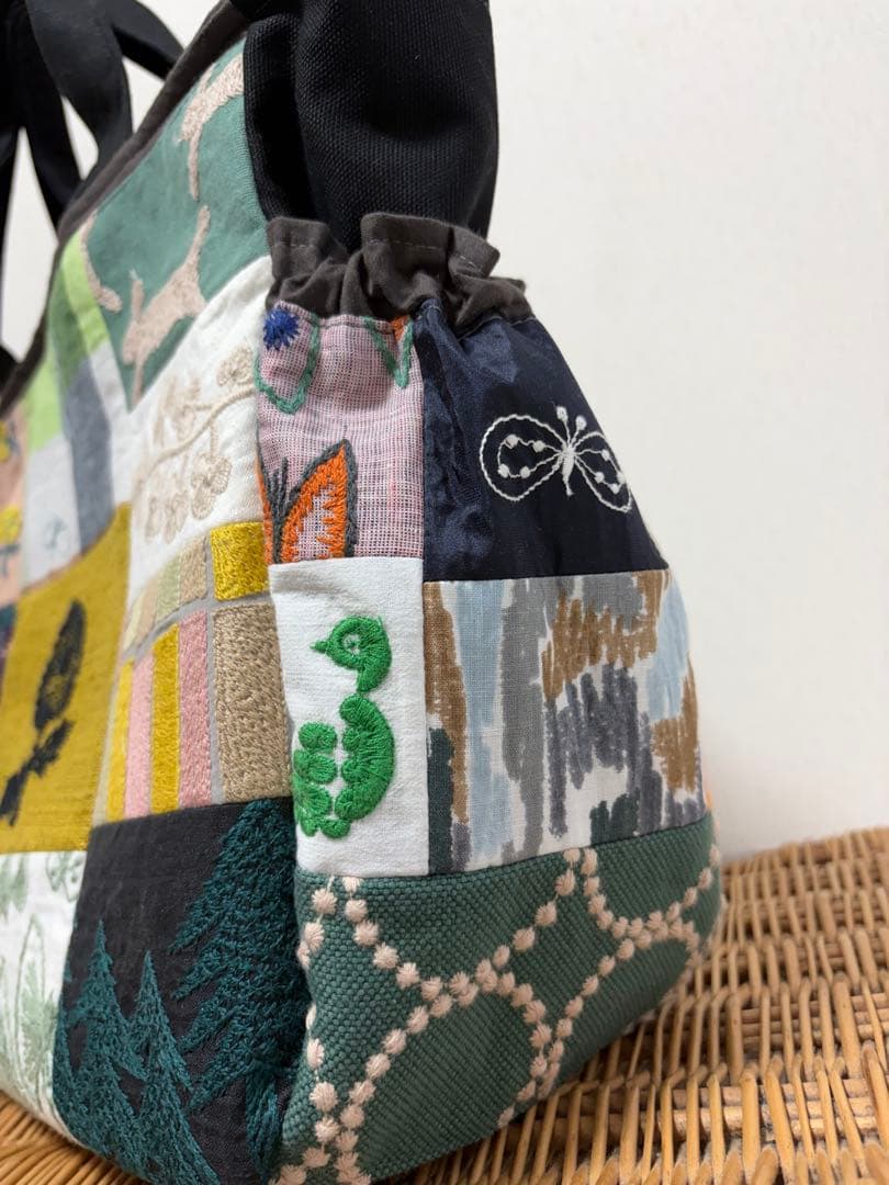 ミナペルホネン＊パッチギャザポケファスナートートLL✂️ハンドメイド