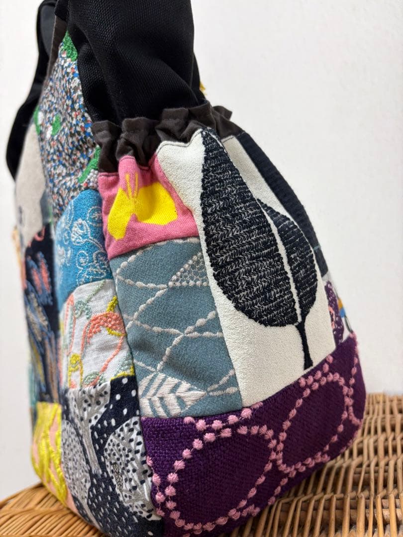 ミナペルホネン＊パッチギャザポケファスナートートLL✂️ハンドメイド