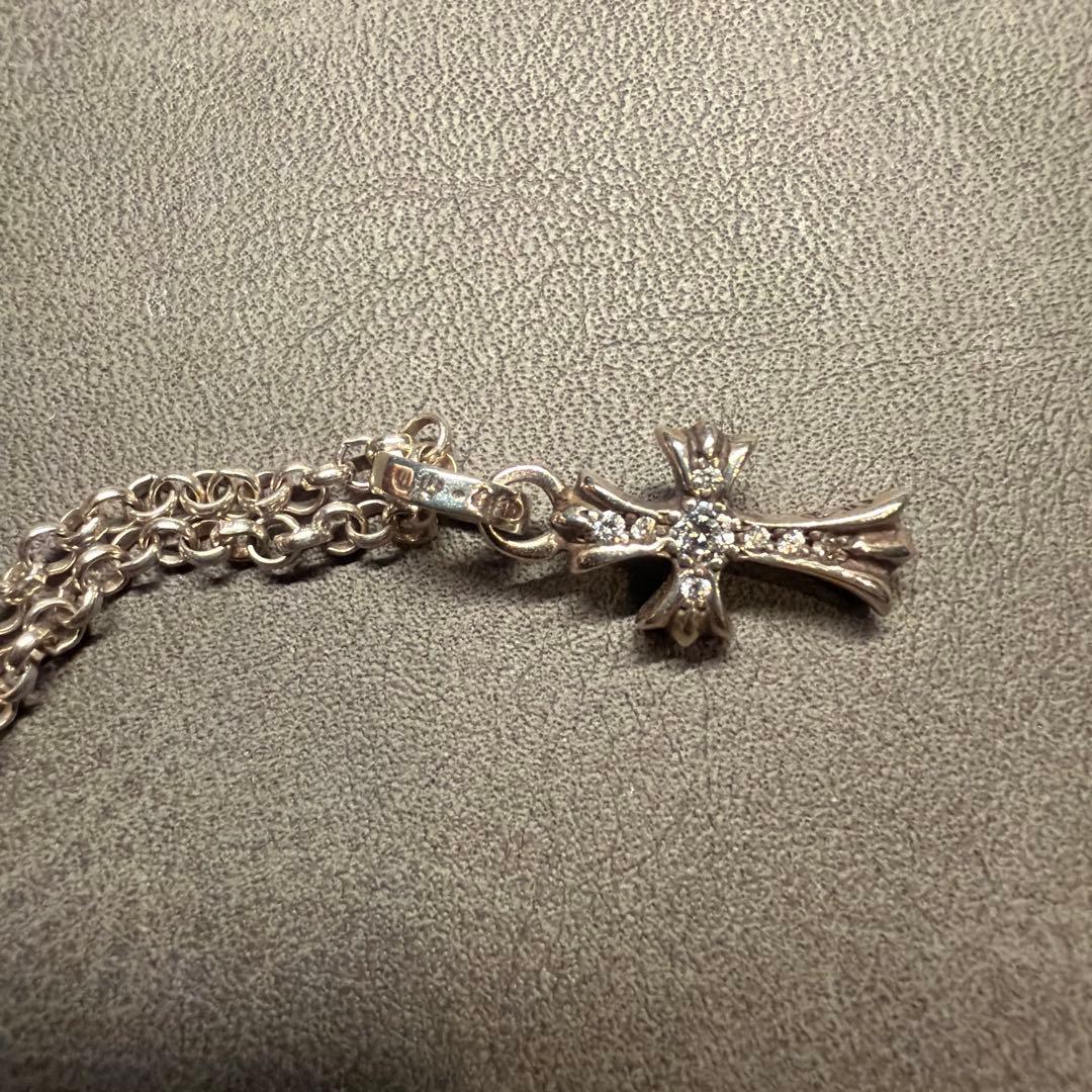 ①CHROME HEARTS ベイビーファット　パヴェダイヤ　ロールチェーン付き