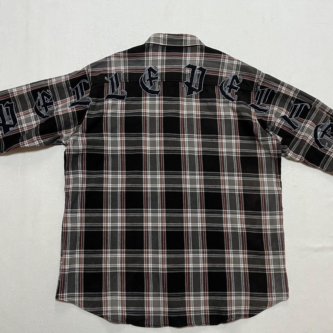 pelle pelle ペレペレ 3XL バックワッペン 厚手チェックネルシャツ