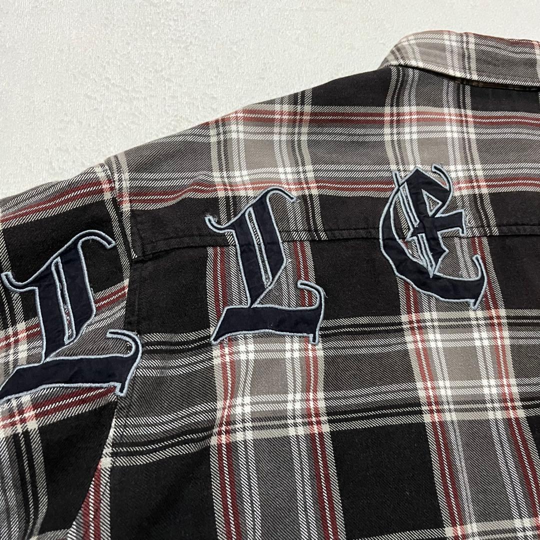 pelle pelle ペレペレ 3XL バックワッペン 厚手チェックネルシャツ