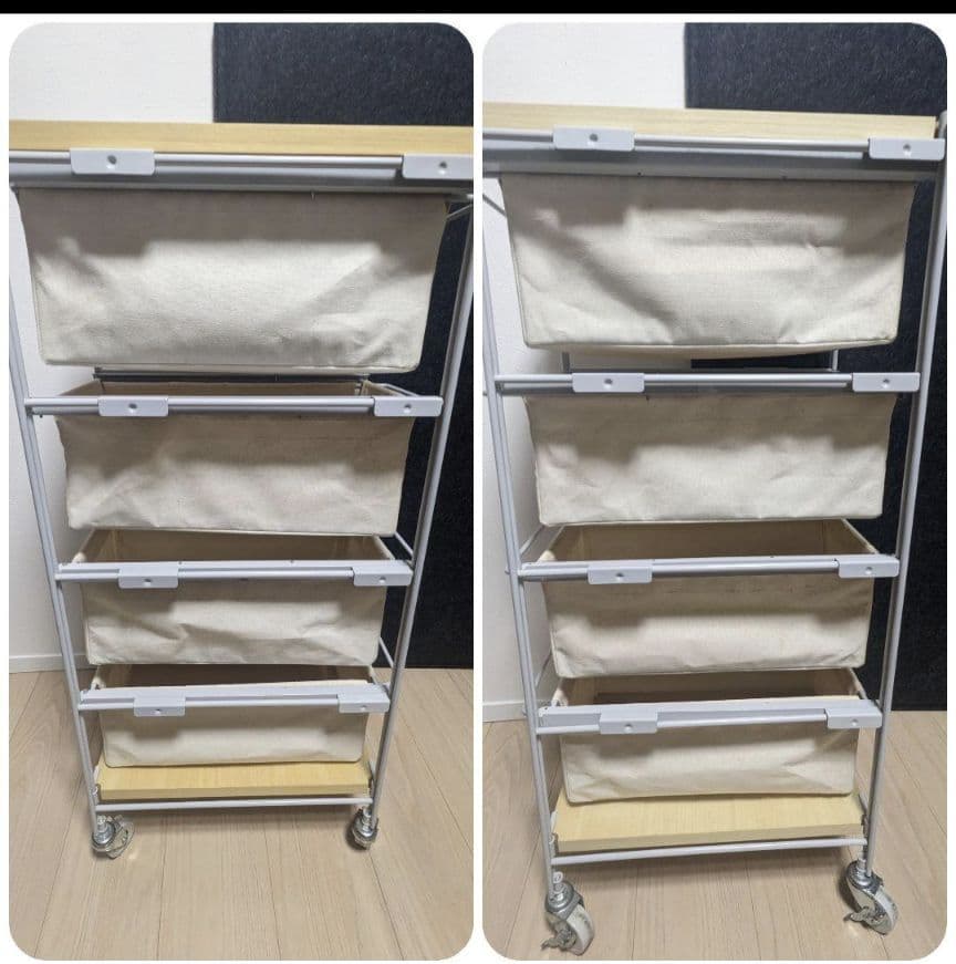 無印良品スチールユニットシェルフ幅28cm　4段棚収納　キッチンラック