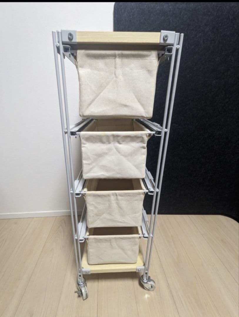 無印良品スチールユニットシェルフ幅28cm　4段棚収納　キッチンラック