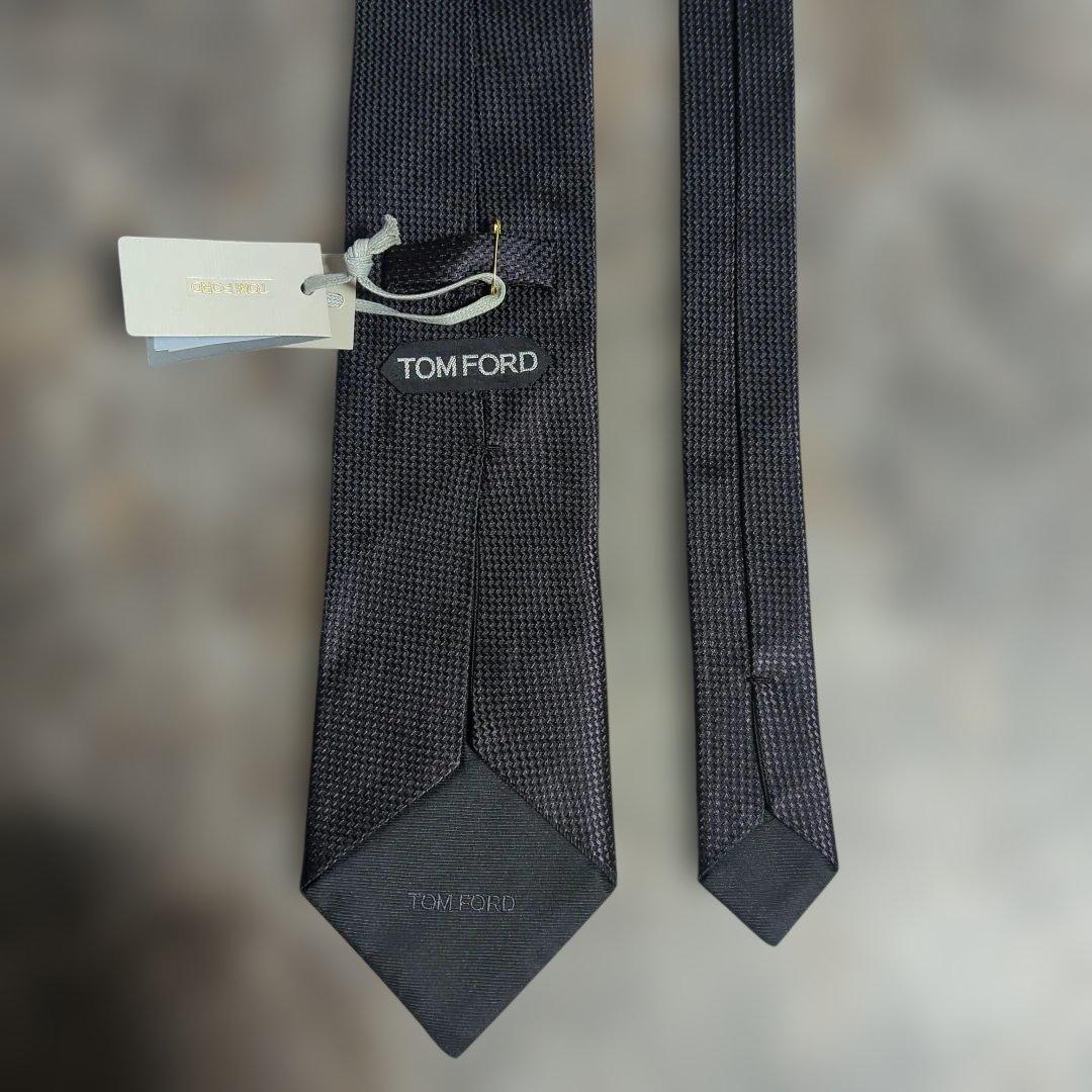 新品 TOM FORD ネクタイ ダイアゴナル シルク ジャガード パープル