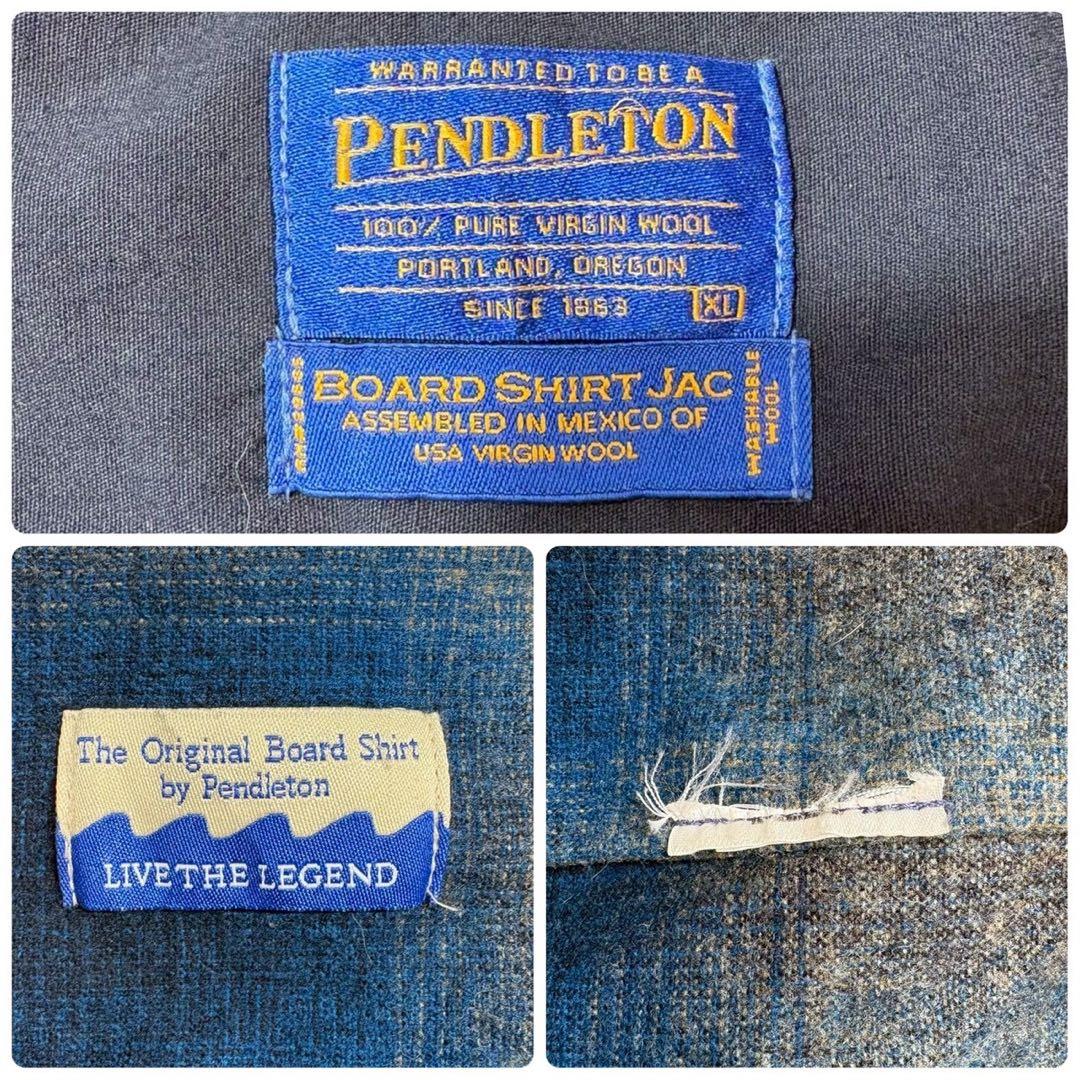 美品 ペンドルトン オンブレチェック ボードシャツジャケット ブルー XL