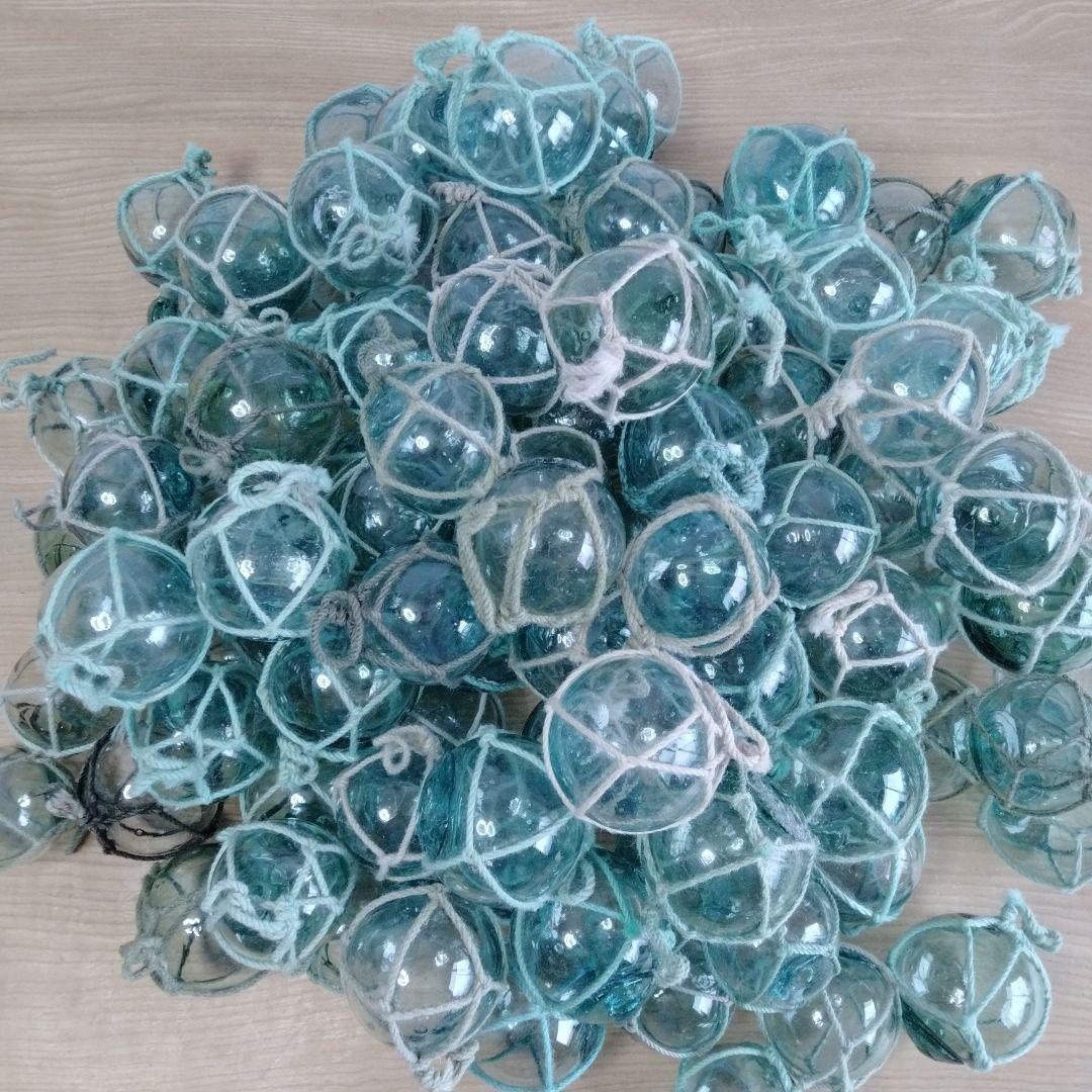 ガラス浮き球　浮き玉　ガラス玉　９９個セット　網紐付き