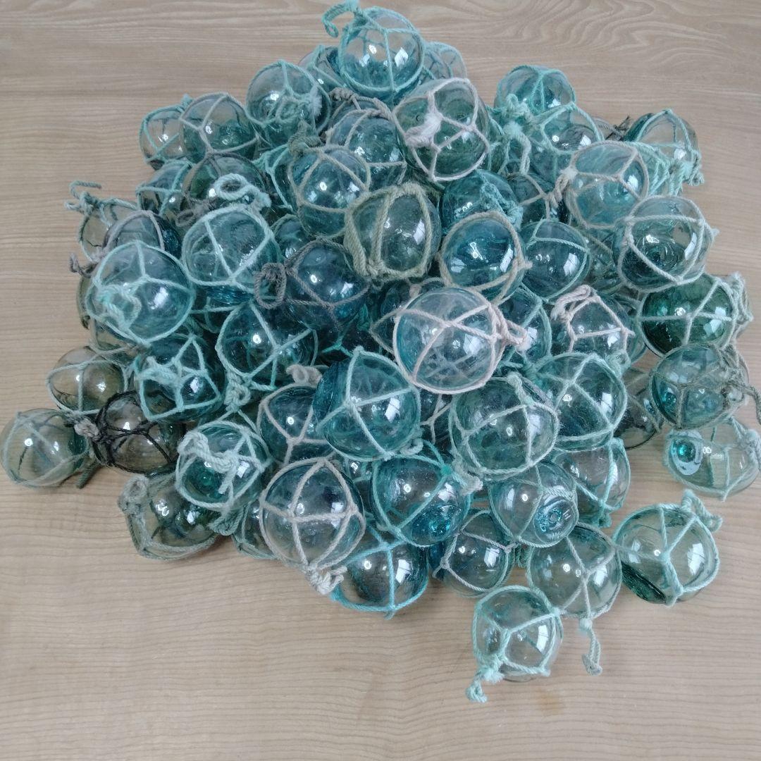 ガラス浮き球　浮き玉　ガラス玉　９９個セット　網紐付き